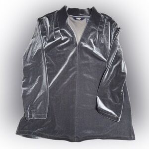 Lands' End Glossy Black Blouse